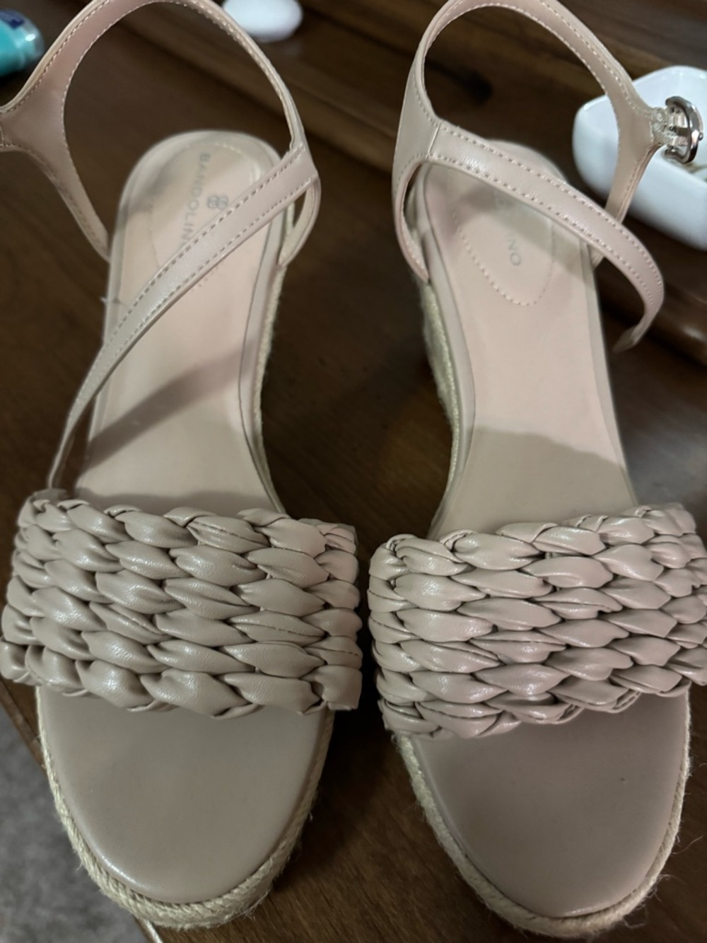Bandolino Women’s Braided Strap Espadrille Wedge Sandals in Beige